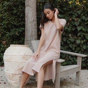 JENNI KAYNE Cypress Caftan Dress Cotton Blush {U2}
